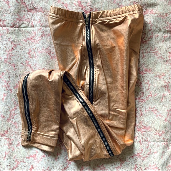 American Apparel Metallic Side Zip Leggings - Picture 3 of 6